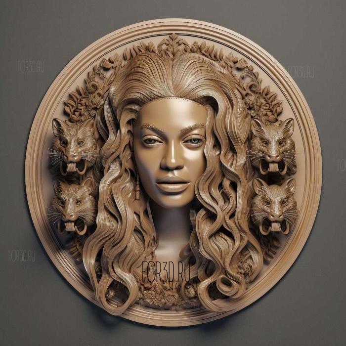 Beyonce Knowles 3 stl model for CNC